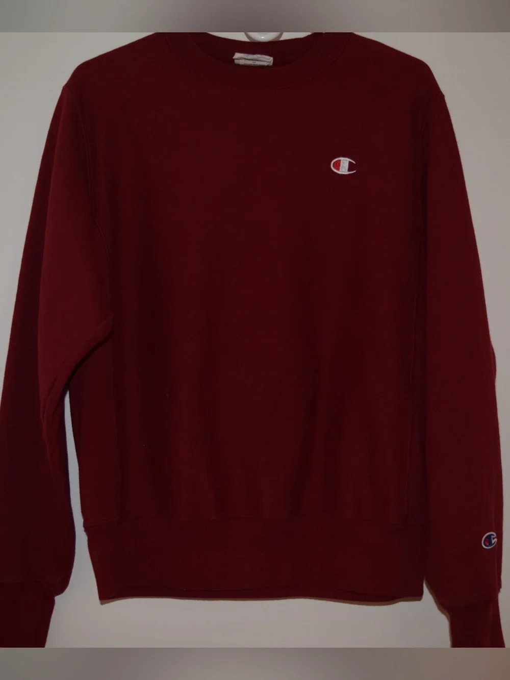 Champion Reverse Weave Maroon Crewneck Sweatshirt Small Embroidered C